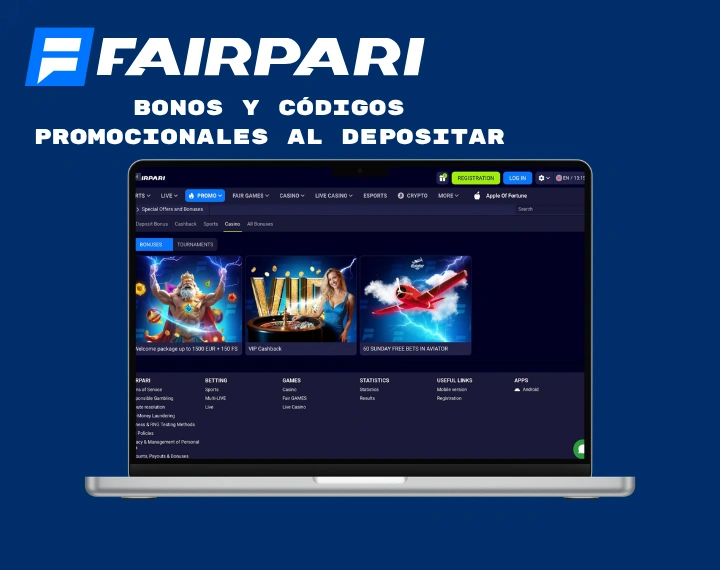 Bonos y códigos promocionales al depositar